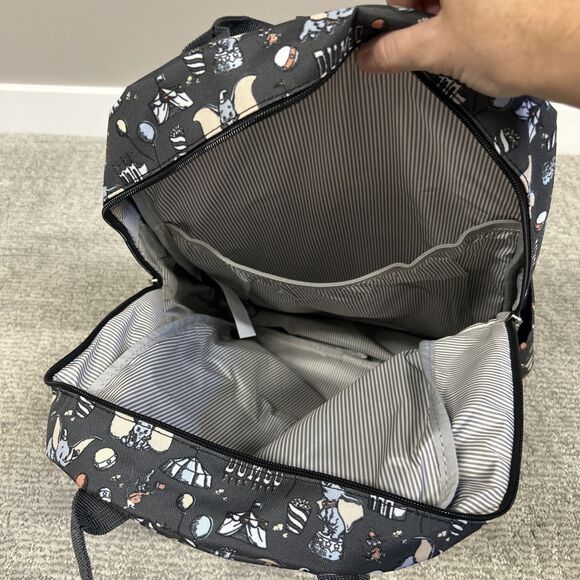 Loungefly X Disney Dumbo Gray Nylon Backpack All Over Print New - Picture 10 of 12